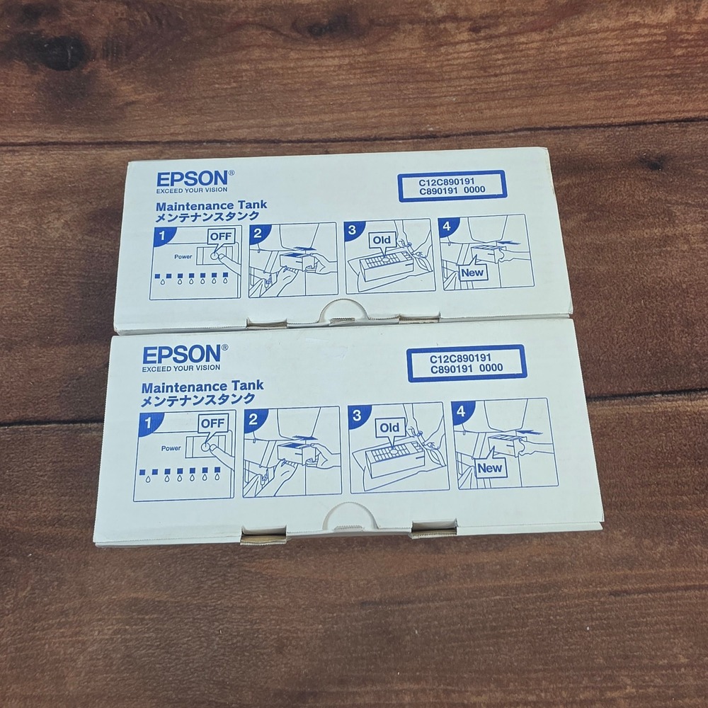 Epson Maintenance Tank C12C890191 C890191 2-Pack White New Printer Replacement
